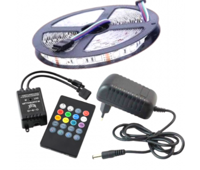 Rgb Sese Ve Müziğe Duyarlı Set 5 Metre Tak Çalıştır 3 Çip 5050